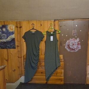 Elegant Green Asymmetrical Dress